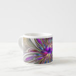 Tasse Expresso Fleur d'art Abstrait, énergique et coloré<br><div class="desc">Une puissante fleur d'imaginaire multicolore,  un art Fractal floral unique. Conception pour votre tasse expresso et plus encore.</div>