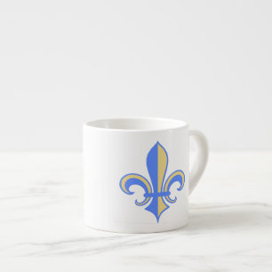 Tasse Expresso Fleur de Lis à deux tons