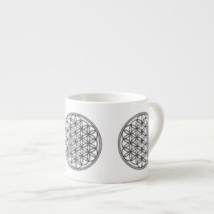 Tasse Expresso FLEUR DE VIE - Symbole de géométrie sacrée contour
