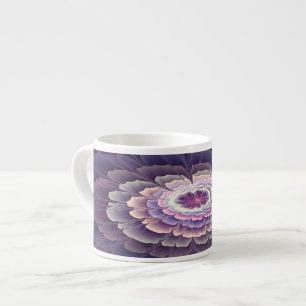 Tasse Expresso Fleur frappante abstraite fractale couleur rose