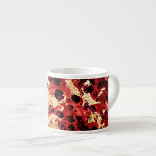 Tasse Expresso Fleur marguerite jaune rouge motif design abstrait