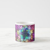 Tasse Expresso Fleur psychédélique colorée Art fractal Abstrait (Devant)