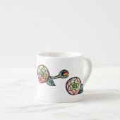 Tasse Expresso Fleur Ranunculus Illustration Fleurs roses mignonn (Devant droit)