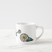 Tasse Expresso Fleur Ranunculus Illustration Fleurs roses mignonn (Droite)