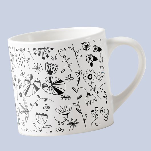 Tasse Expresso Fleur sauvage Monochrome moderne