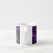 Tasse Expresso Fleur verte violette Art fractal abstrait moderne (Dos)