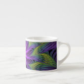 Tasse Expresso Fleur verte violette Art fractal abstrait moderne (Droite)