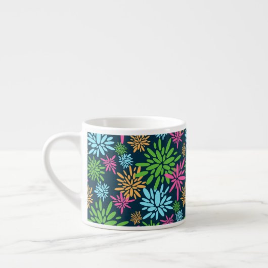 Tasse Expresso Fleurs Abstraites colorées Fleurs de feux d'artifi (Gauche)
