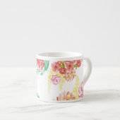 Tasse Expresso Fleurs aqua (Devant droit)