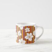 Tasse Expresso Fleurs blanches sur un arrière - plan rayé (Droite)