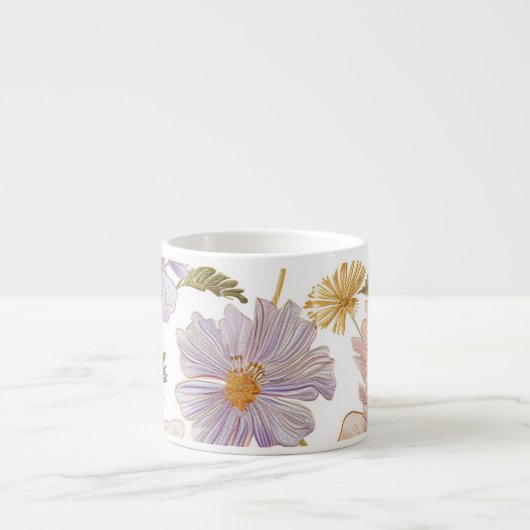 Tasse Expresso Fleurs Brodées (Devant)