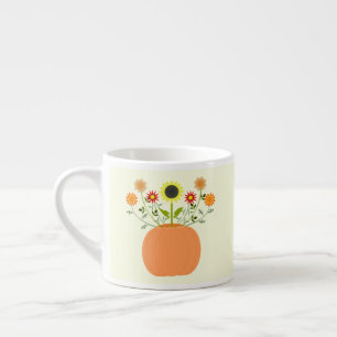 Tasse Expresso Fleurs d'action de grâce en Citrouille