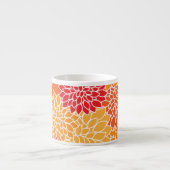 Tasse Expresso Fleurs Dahlia, Motif De Fleurs, Dahlia Orange (Devant)
