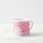 Tasse Expresso Fleurs Dahlia Roses, Motif De Fleurs, Votre Nom (Devant droit)