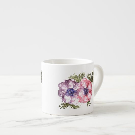 Tasse Expresso Fleurs d'aquarelle (Devant droit)