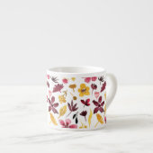 Tasse Expresso Fleurs d'aquarelle en or de Bourgogne (Devant droit)