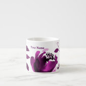Tasse Expresso Fleurs d'aquarelle florale violet Élégante sur mes (Devant)