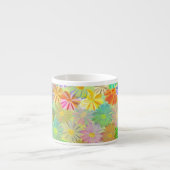 TASSE EXPRESSO FLEURS D'ASTER & CONE & COULEUR D'EAU TROPICALE FE (Devant)