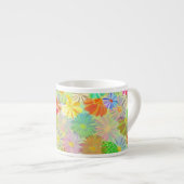 TASSE EXPRESSO FLEURS D'ASTER & CONE & COULEUR D'EAU TROPICALE FE (Devant droit)