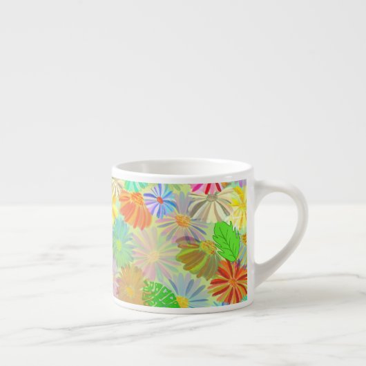 TASSE EXPRESSO FLEURS D'ASTER & CONE & COULEUR D'EAU TROPICALE FE (Droite)