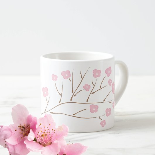 Tasse Expresso Fleurs de cerisiers en rose