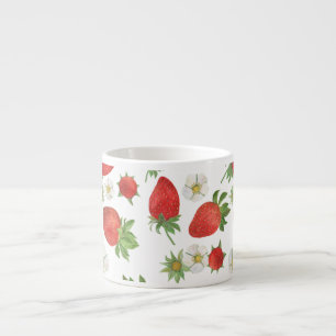 Tasse Expresso Fleurs de fraises : Aquarelle Art sans fil