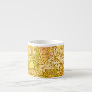 Tasse Expresso Fleurs de lys Art nouveau d'Alphonse Mucha