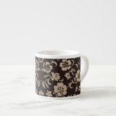 Tasse Expresso Fleurs d'Hibiscus à la crème sur Brown 1 (Devant droit)