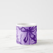 Tasse Expresso Fleurs encrées violettes (Devant)