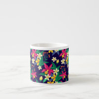 Fleurs Exotiques Colorées Motif Feuilles-23021