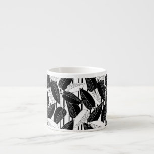 Tasse Expresso Fleurs invisibles feuilles ficus ornemental d