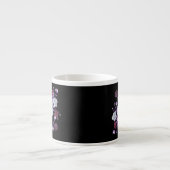 TASSE EXPRESSO FLEURS LILAS, FOND NOIR (Devant)