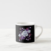 TASSE EXPRESSO FLEURS LILAS, FOND NOIR (Droite)