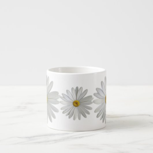 Tasse Expresso Fleurs marguerites blanches (Devant)