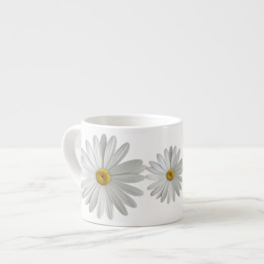 Tasse Expresso Fleurs marguerites blanches (Devant gauche)