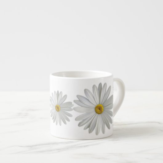 Tasse Expresso Fleurs marguerites blanches (Devant droit)
