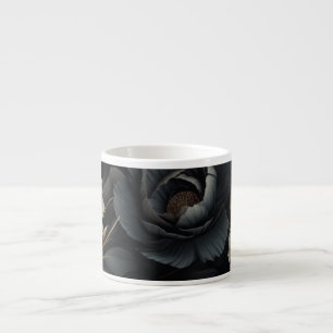 Tasse Expresso Fleurs noires et blanches