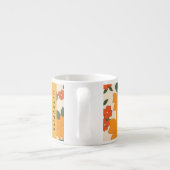 Tasse Expresso Fleurs Oranges, Motif De Fleurs, Votre Nom (Dos)