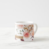 Tasse Expresso Fleurs Pastel Modernes & Cadeau Personnalisé Kraft (Devant droit)