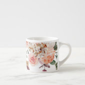 Tasse Expresso Fleurs Pastel Modernes & Cadeau Personnalisé Kraft (Droite)