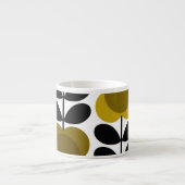 Tasse Expresso Fleurs Ravissantes Rtro, Gris Jaune (Devant)