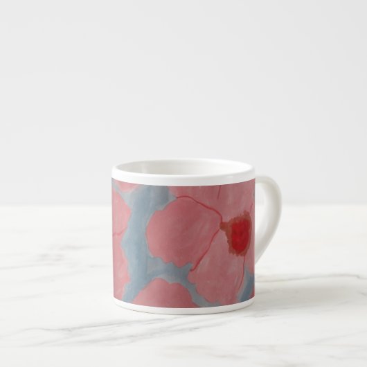 Tasse Expresso Fleurs rose bonbon (Devant droit)