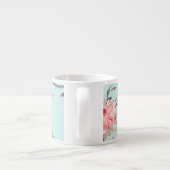 Tasse Expresso Fleurs rose pâle sur bleu clair (Dos)