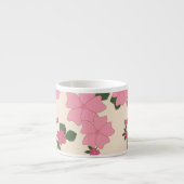 Tasse Expresso Fleurs Roses, Motif De Fleurs, Votre Nom (Devant)