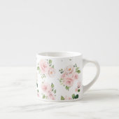 Tasse Expresso Fleurs roses, Roses roses, Fleurs Aquarelles (Droite)