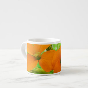 Tasse Expresso Fleurs sauvages oranges lumineux minuscules