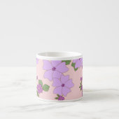 Tasse Expresso Fleurs Violettes, Modèle Floral, Motif De Fleurs (Devant)