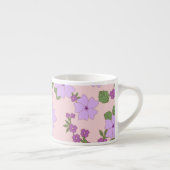 Tasse Expresso Fleurs Violettes, Modèle Floral, Motif De Fleurs (Droite)