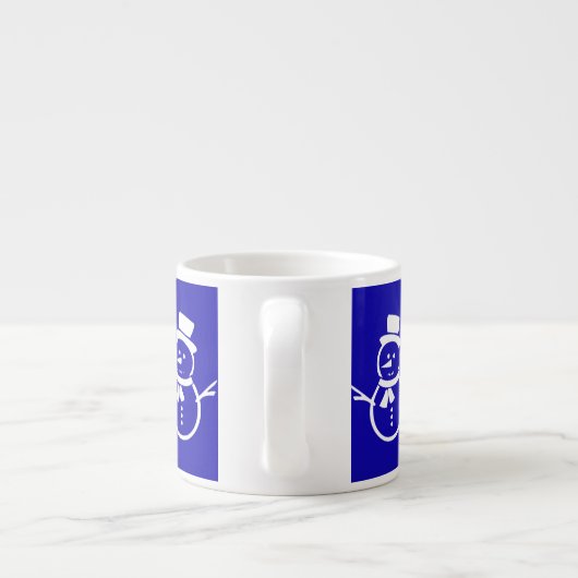 Tasse Expresso Flocon de neige bleu et blanc (Dos)