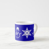 Tasse Expresso Flocon de neige bleu et blanc (Devant droit)
